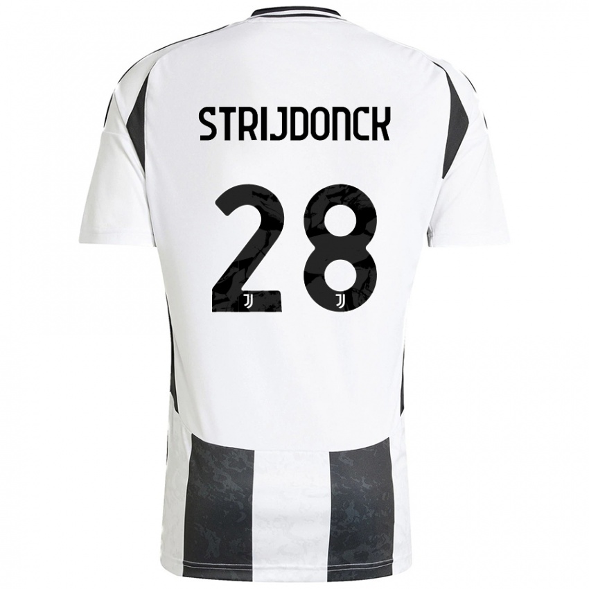 Hombre Camiseta Bayron Strijdonck #28 Blanco Negro 1ª Equipación 2024/25 La Camisa Perú