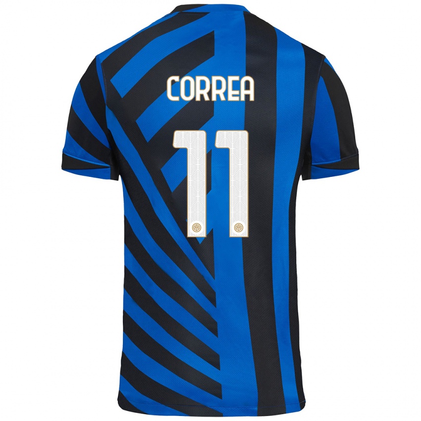 Hombre Camiseta Joaquin Correa #11 Azul Negro 1ª Equipación 2024/25 La Camisa Perú