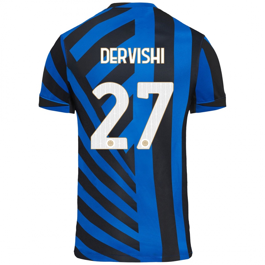 Hombre Camiseta Kristian Dervishi #27 Azul Negro 1ª Equipación 2024/25 La Camisa Perú