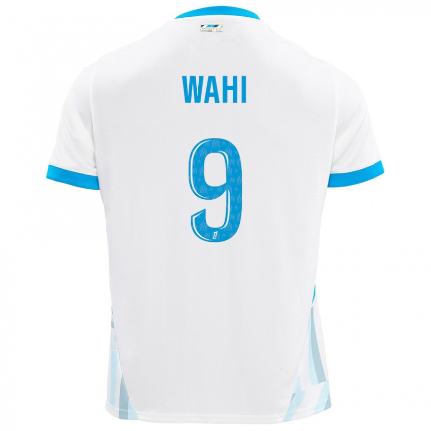 Hombre Camiseta Elye Wahi #9 Blanco Azul Cielo 1ª Equipación 2024/25 La Camisa Perú