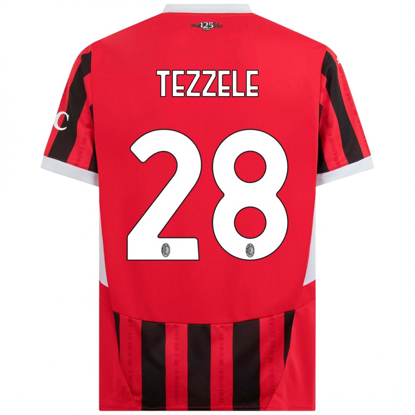 Hombre Camiseta Matteo Tezzele #28 Rojo Negro 1ª Equipación 2024/25 La Camisa Perú