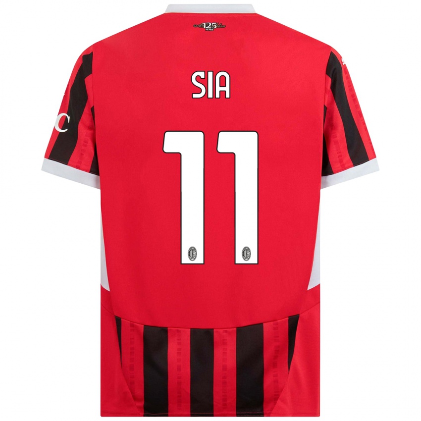 Hombre Camiseta Diego Sia #11 Rojo Negro 1ª Equipación 2024/25 La Camisa Perú