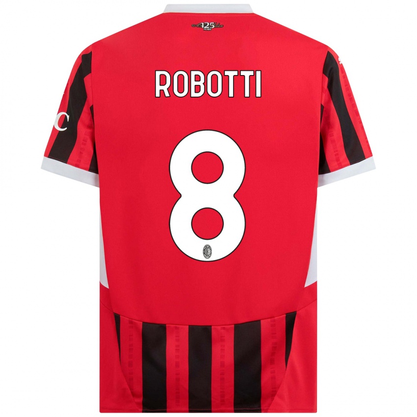 Hombre Camiseta Giovanni Robotti #8 Rojo Negro 1ª Equipación 2024/25 La Camisa Perú