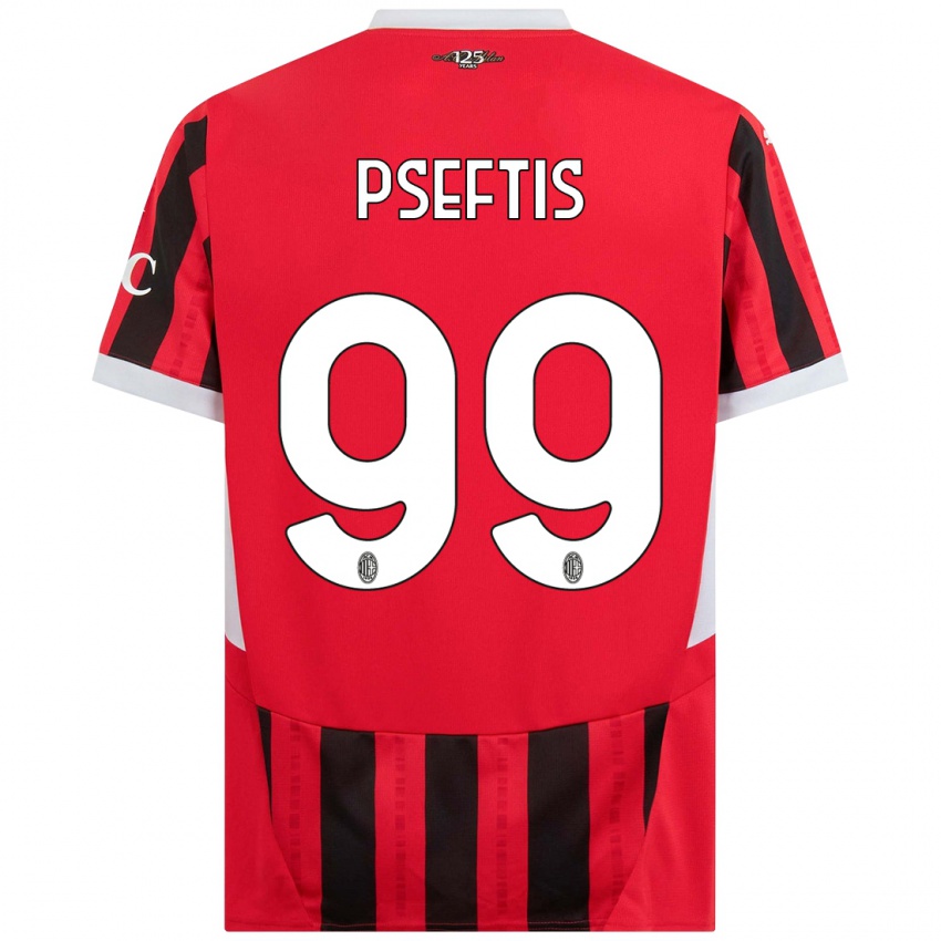 Hombre Camiseta Fotios Pseftis #99 Rojo Negro 1ª Equipación 2024/25 La Camisa Perú