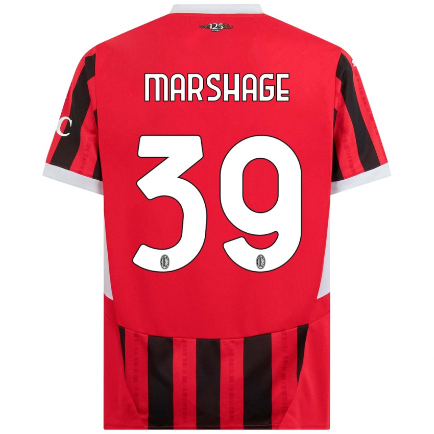 Hombre Camiseta Wilgot Marshage #39 Rojo Negro 1ª Equipación 2024/25 La Camisa Perú