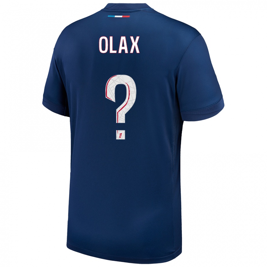 Hombre Camiseta Djamy Olax #0 Azul Marino Blanco 1ª Equipación 2024/25 La Camisa Perú