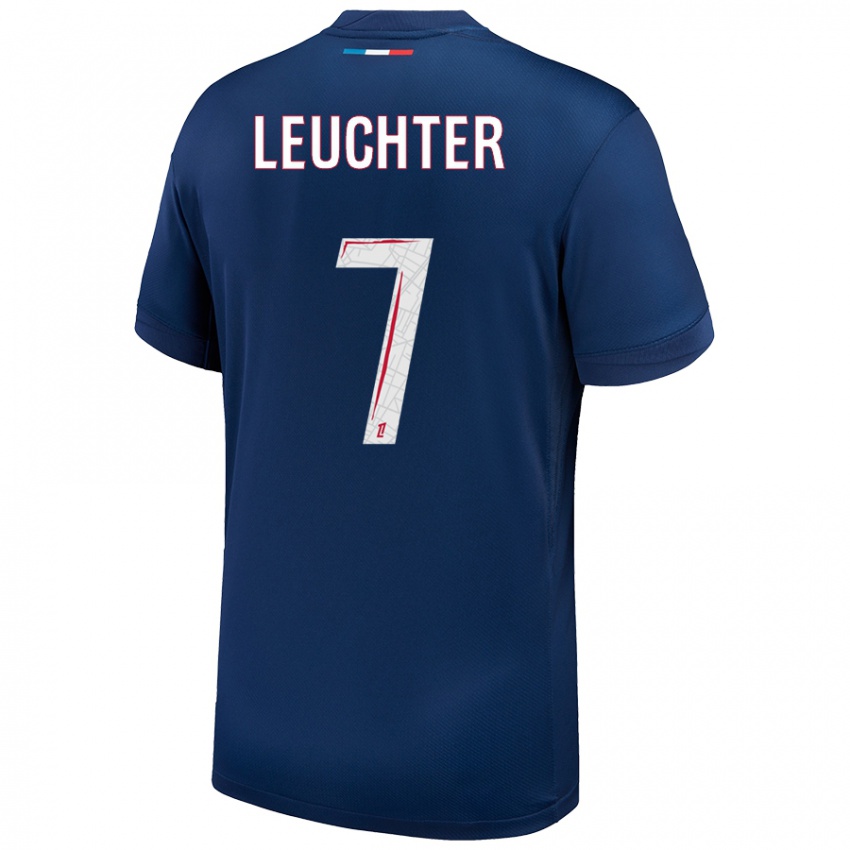 Hombre Camiseta Romée Leuchter #7 Azul Marino Blanco 1ª Equipación 2024/25 La Camisa Perú