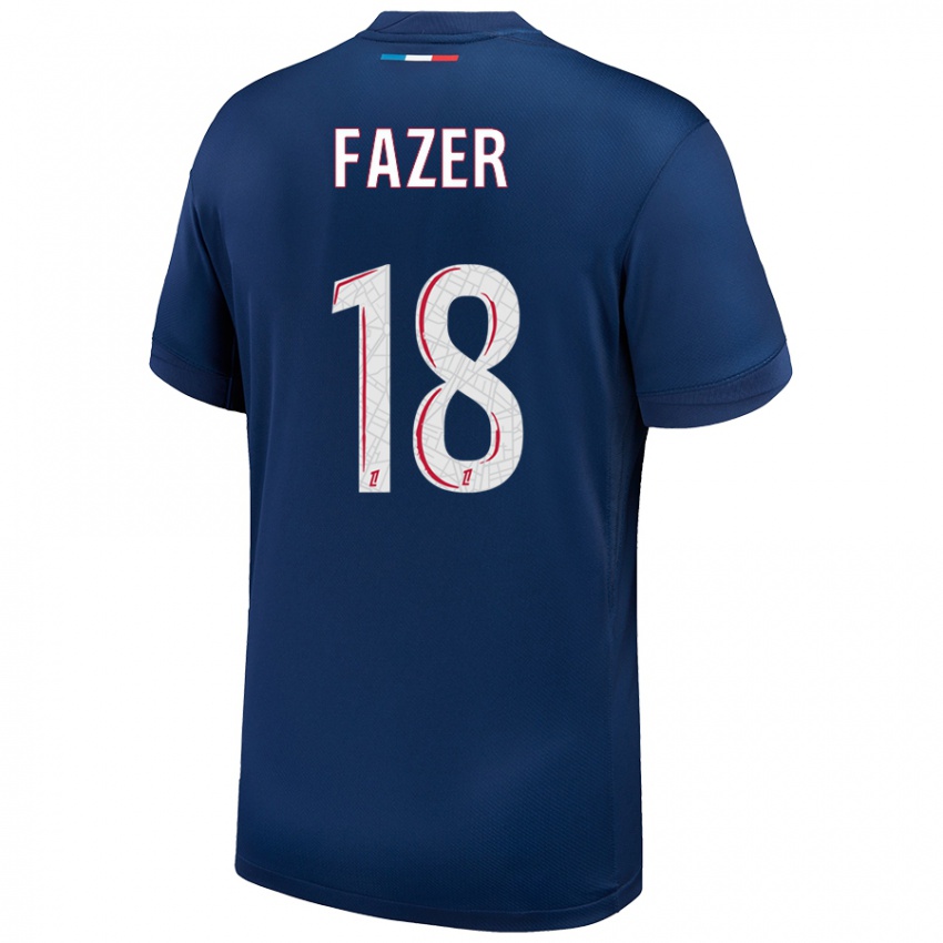 Hombre Camiseta Laurina Fazer #18 Azul Marino Blanco 1ª Equipación 2024/25 La Camisa Perú