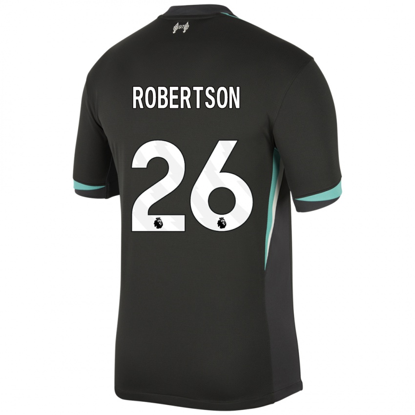 Hombre Camiseta Andrew Robertson #26 Negro Antracita Blanco 2ª Equipación 2024/25 La Camisa Perú