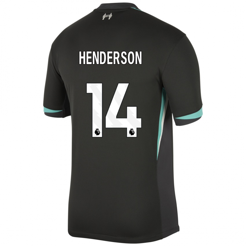 Hombre Camiseta Henderson #14 Negro Antracita Blanco 2ª Equipación 2024/25 La Camisa Perú