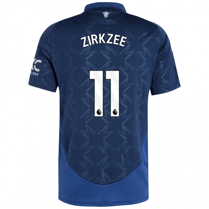 Hombre Camiseta Joshua Zirkzee #11 Índigo 2ª Equipación 2024/25 La Camisa Perú