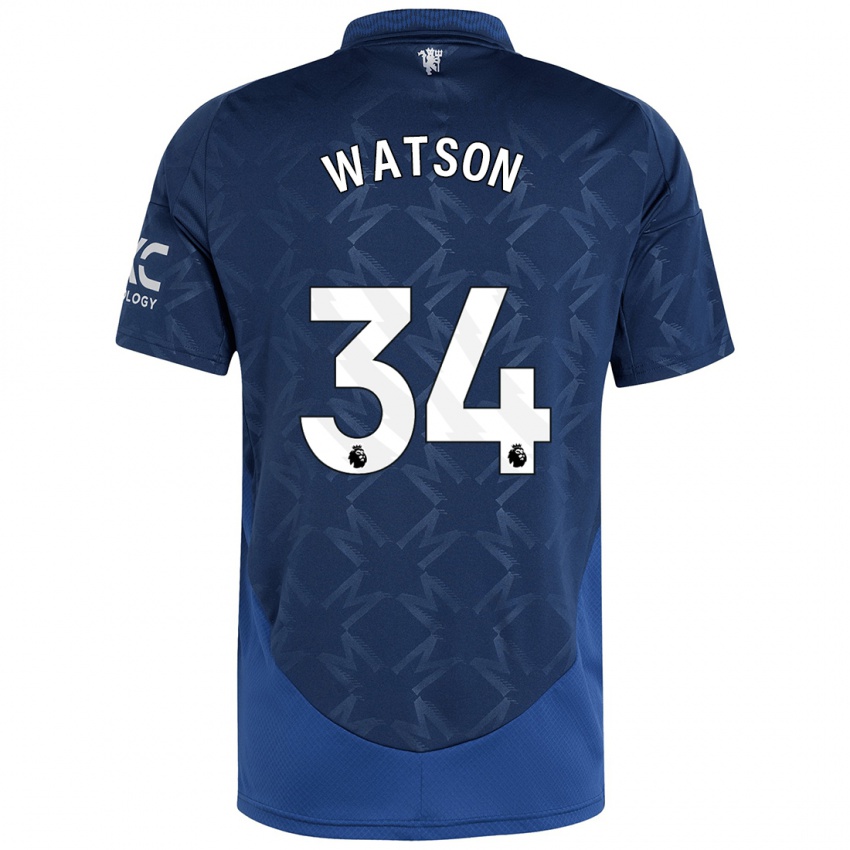 Hombre Camiseta Emma Watson #34 Índigo 2ª Equipación 2024/25 La Camisa Perú