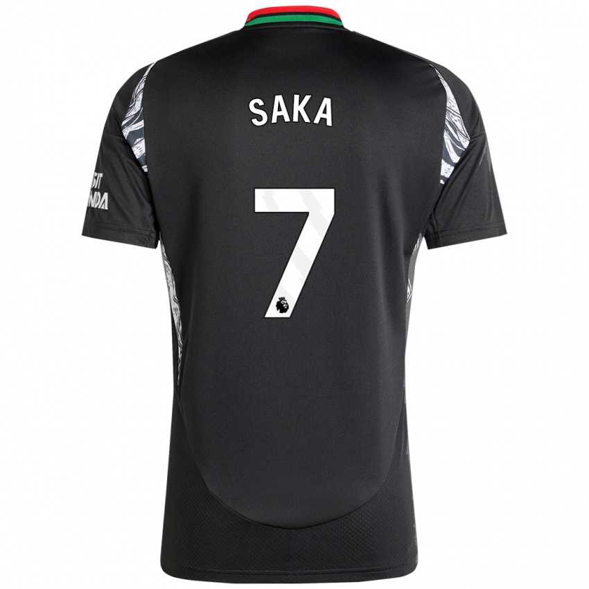 Hombre Camiseta Bukayo Saka #7 Negro 2ª Equipación 2024/25 La Camisa Perú