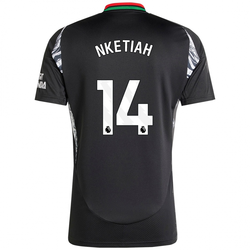 Hombre Camiseta Eddie Nketiah #14 Negro 2ª Equipación 2024/25 La Camisa Perú