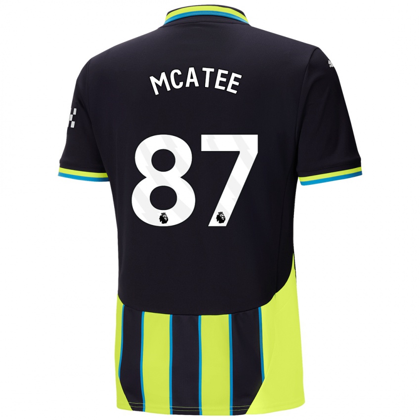 Hombre Camiseta James Mcatee #87 Azul Amarillo 2ª Equipación 2024/25 La Camisa Perú