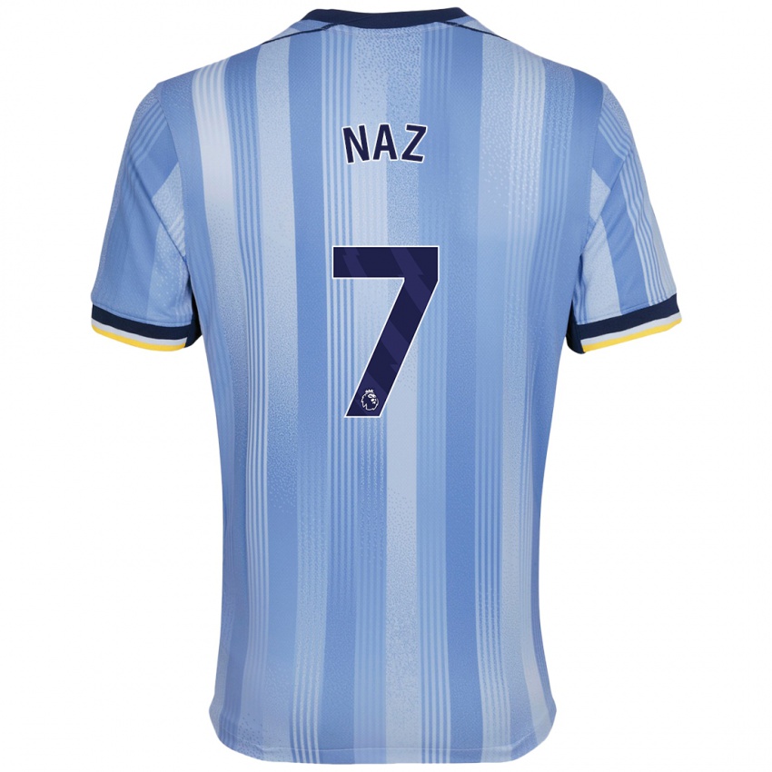 Hombre Camiseta Jessica Naz #7 Azul Claro 2ª Equipación 2024/25 La Camisa Perú