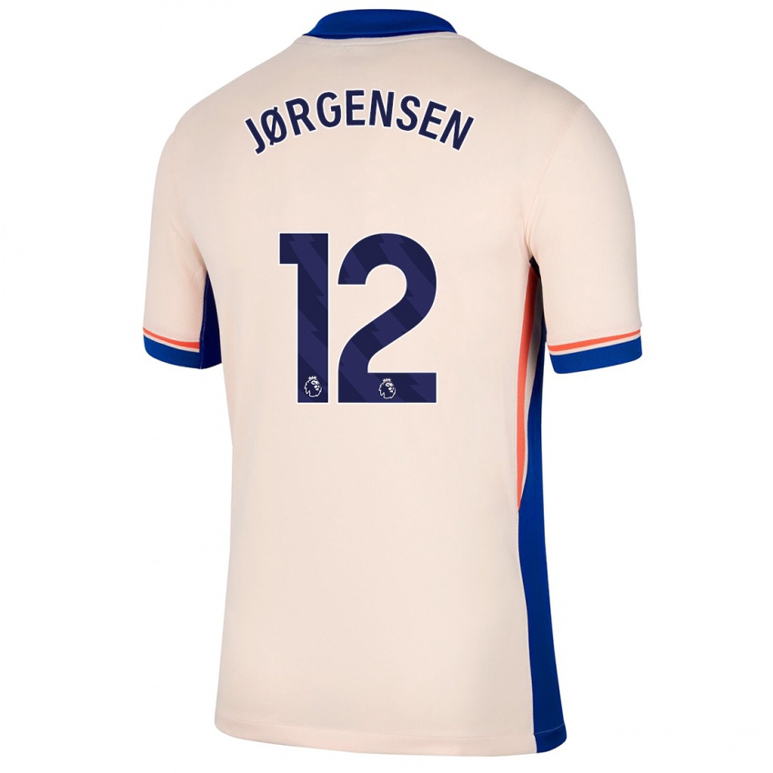 Hombre Camiseta Filip Jørgensen #12 Beige Claro 2ª Equipación 2024/25 La Camisa Perú