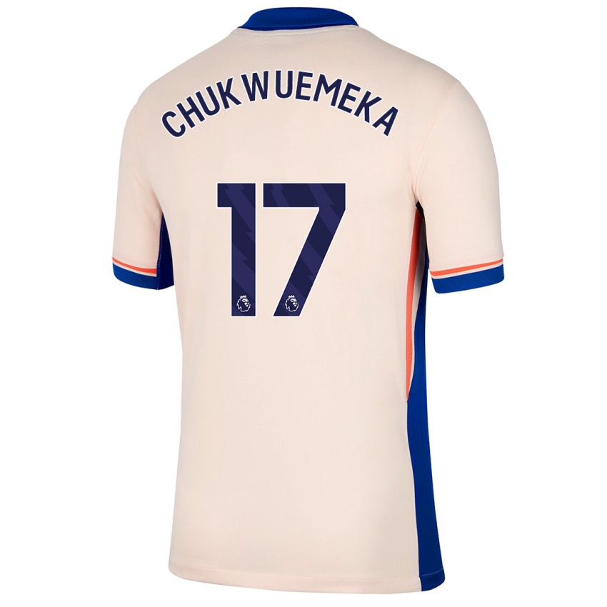 Hombre Camiseta Carney Chukwuemeka #17 Beige Claro 2ª Equipación 2024/25 La Camisa Perú