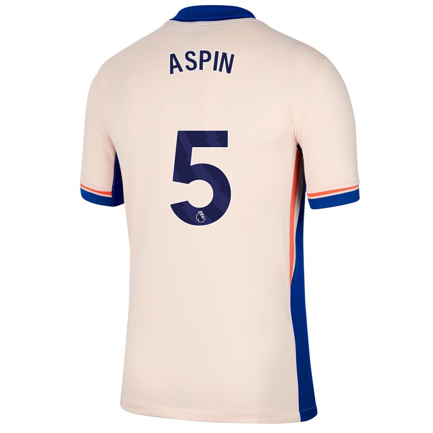 Hombre Camiseta Brooke Aspin #5 Beige Claro 2ª Equipación 2024/25 La Camisa Perú