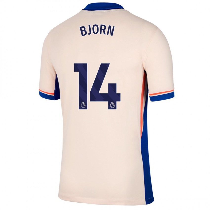 Hombre Camiseta Nathalie Björn #14 Beige Claro 2ª Equipación 2024/25 La Camisa Perú