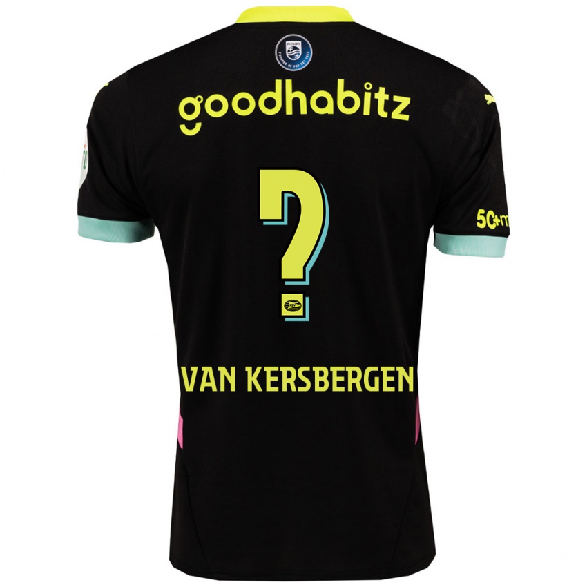 Hombre Camiseta Sander Van Kersbergen #0 Negro Amarillo 2ª Equipación 2024/25 La Camisa Perú