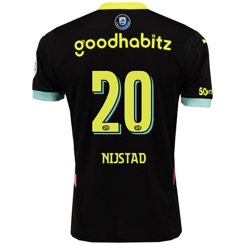 Hombre Camiseta Nina Nijstad #20 Negro Amarillo 2ª Equipación 2024/25 La Camisa Perú