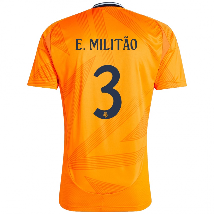 Hombre Camiseta Eder Militao #3 Naranja 2ª Equipación 2024/25 La Camisa Perú