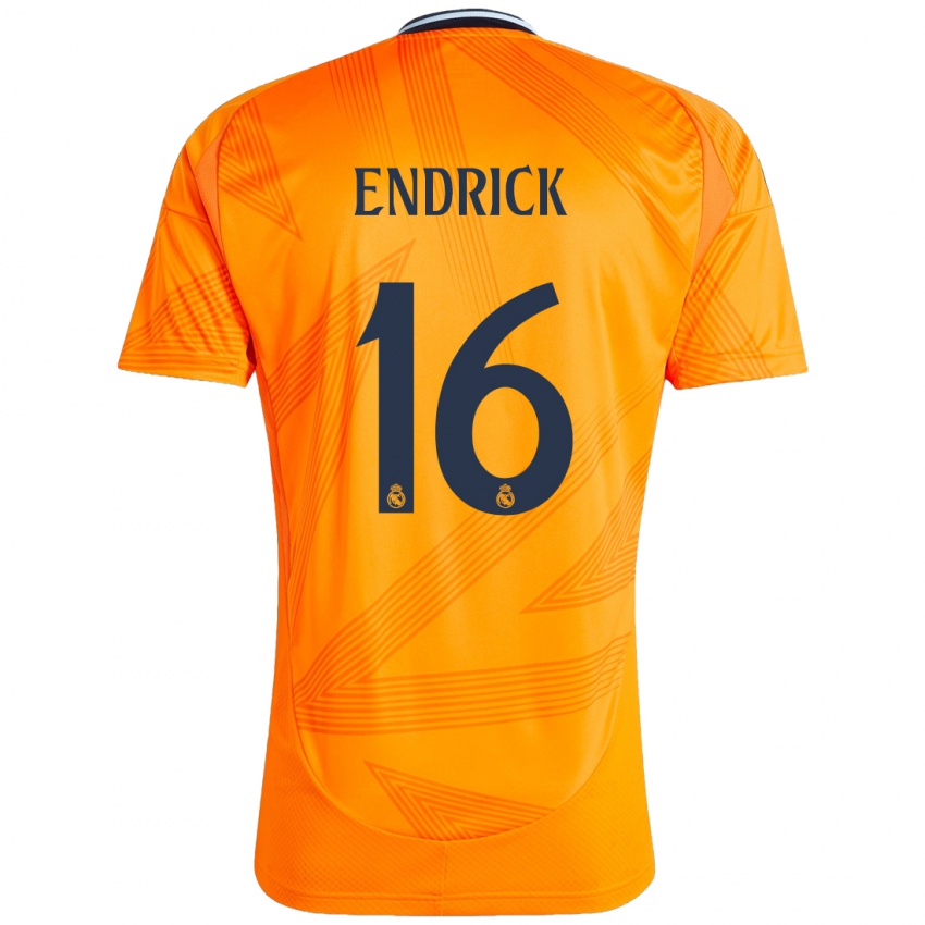 Hombre Camiseta Endrick #16 Naranja 2ª Equipación 2024/25 La Camisa Perú