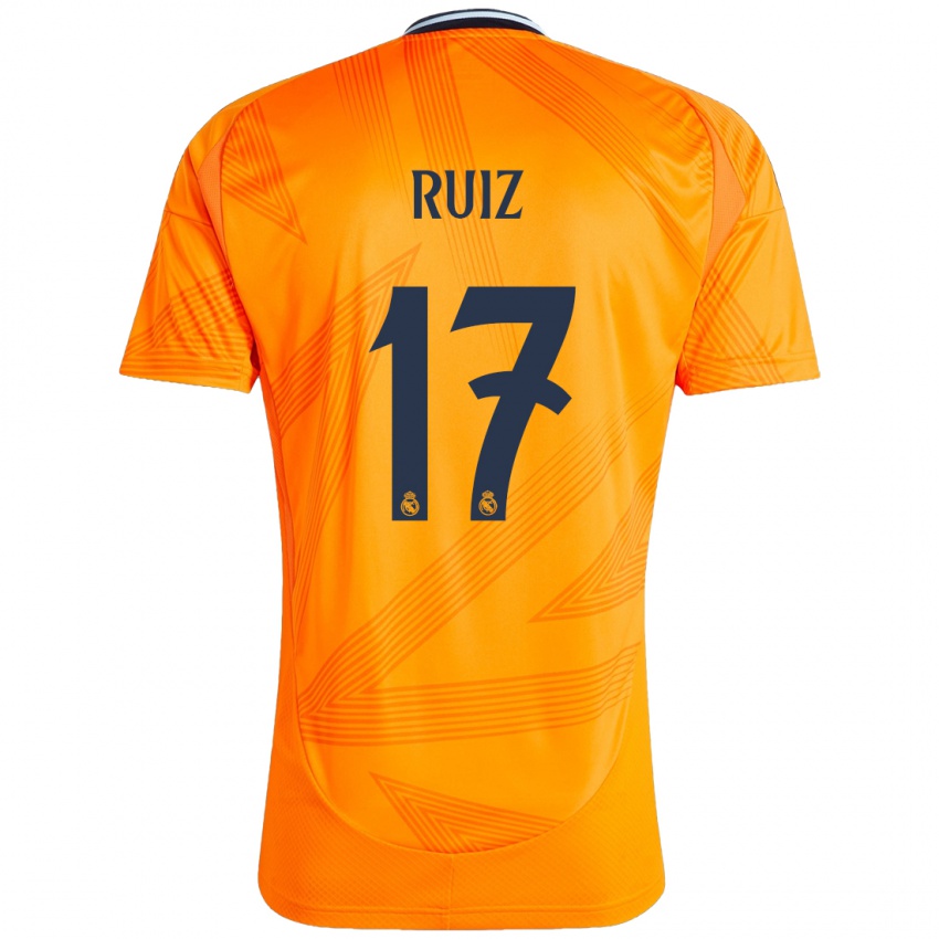 Hombre Camiseta David Ruiz #17 Naranja 2ª Equipación 2024/25 La Camisa Perú