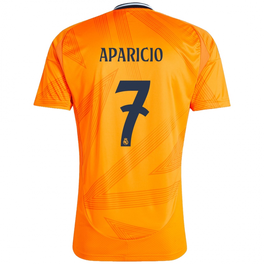 Hombre Camiseta Esteban Aparicio #7 Naranja 2ª Equipación 2024/25 La Camisa Perú