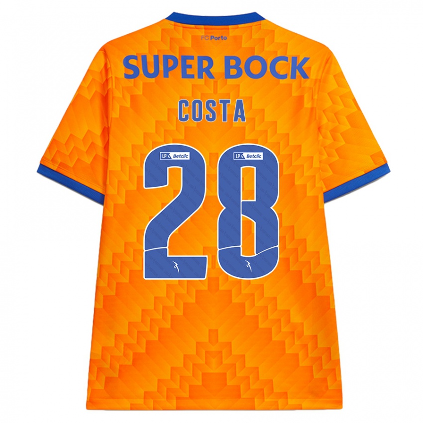 Hombre Camiseta Bruno Costa #28 Naranja 2ª Equipación 2024/25 La Camisa Perú