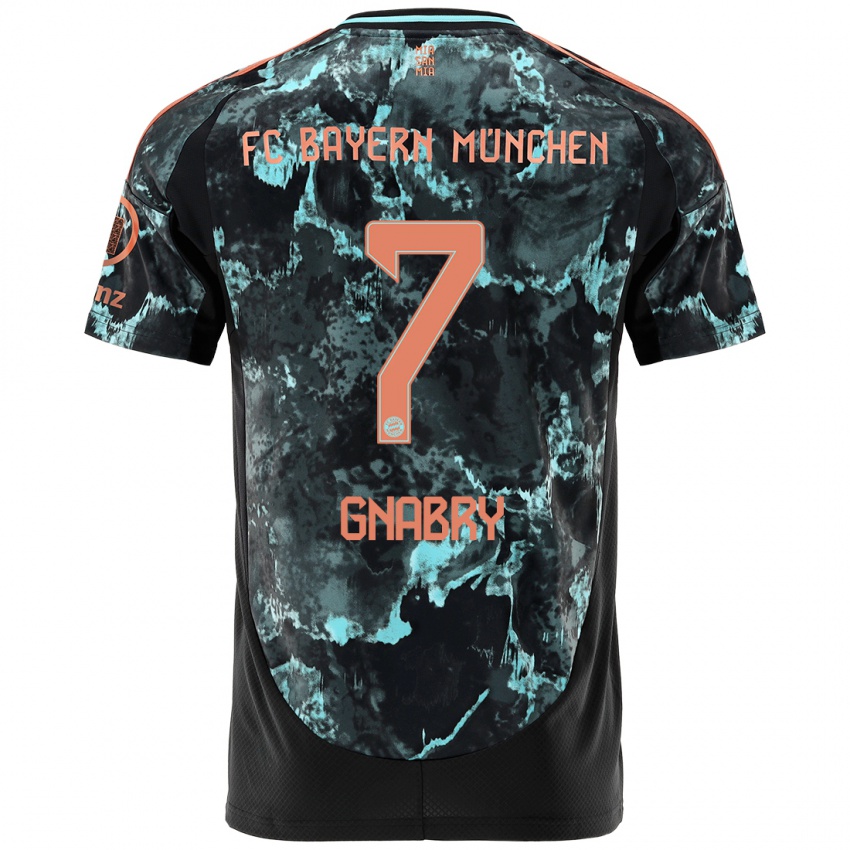 Hombre Camiseta Serge Gnabry #7 Negro 2ª Equipación 2024/25 La Camisa Perú