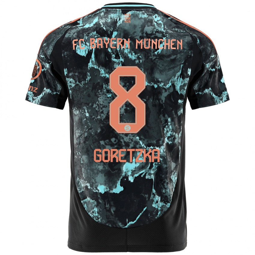 Hombre Camiseta Leon Goretzka #8 Negro 2ª Equipación 2024/25 La Camisa Perú