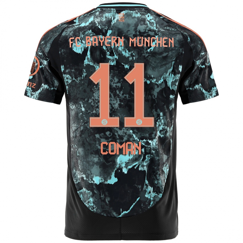 Hombre Camiseta Kingsley Coman #11 Negro 2ª Equipación 2024/25 La Camisa Perú