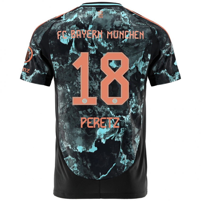 Hombre Camiseta Daniel Peretz #18 Negro 2ª Equipación 2024/25 La Camisa Perú