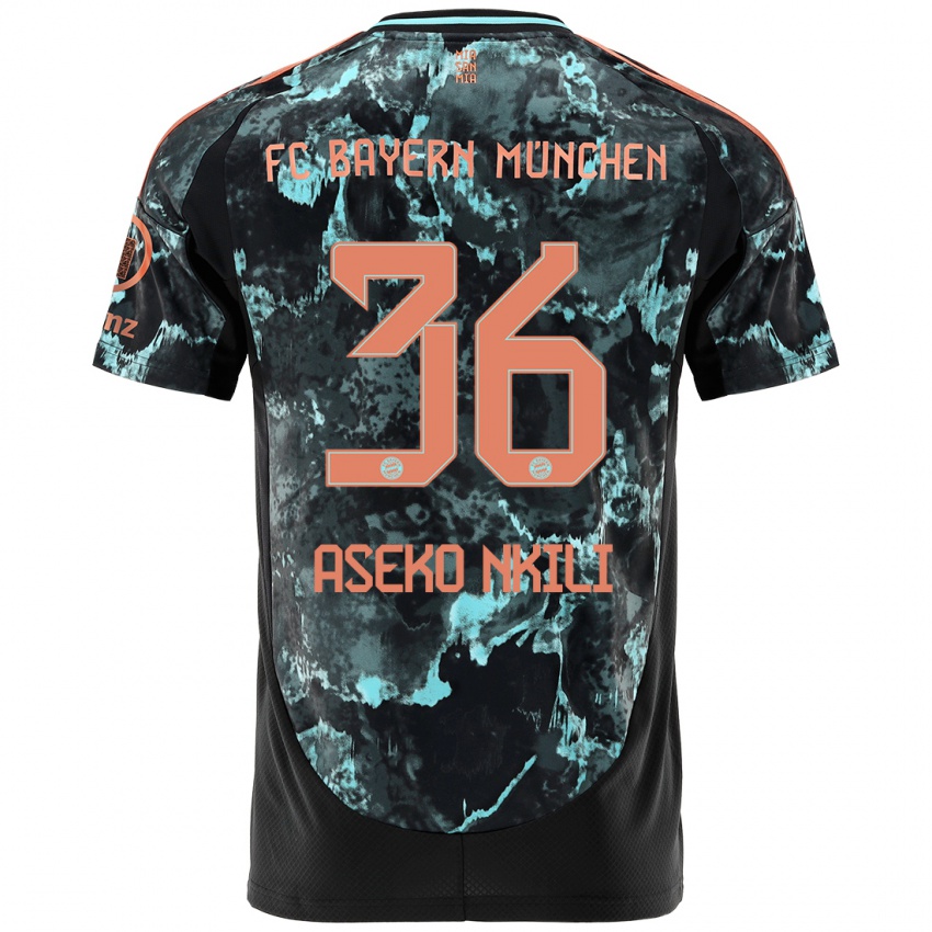 Hombre Camiseta Noel Aseko Nkili #36 Negro 2ª Equipación 2024/25 La Camisa Perú