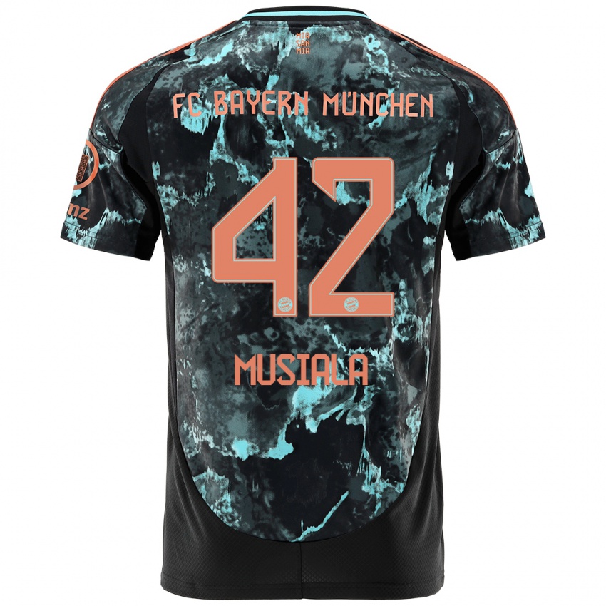 Hombre Camiseta Jamal Musiala #42 Negro 2ª Equipación 2024/25 La Camisa Perú