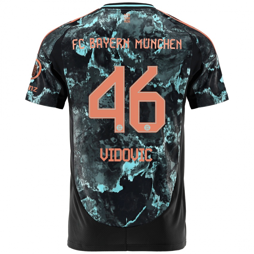 Hombre Camiseta Gabriel Vidovic #46 Negro 2ª Equipación 2024/25 La Camisa Perú