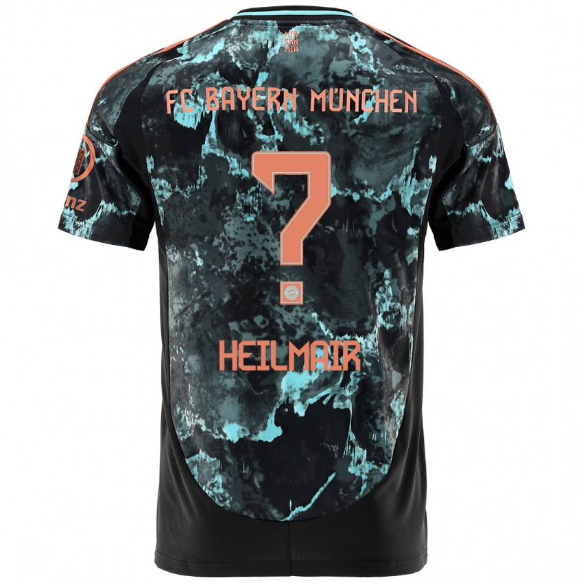 Hombre Camiseta Hannes Heilmair #0 Negro 2ª Equipación 2024/25 La Camisa Perú