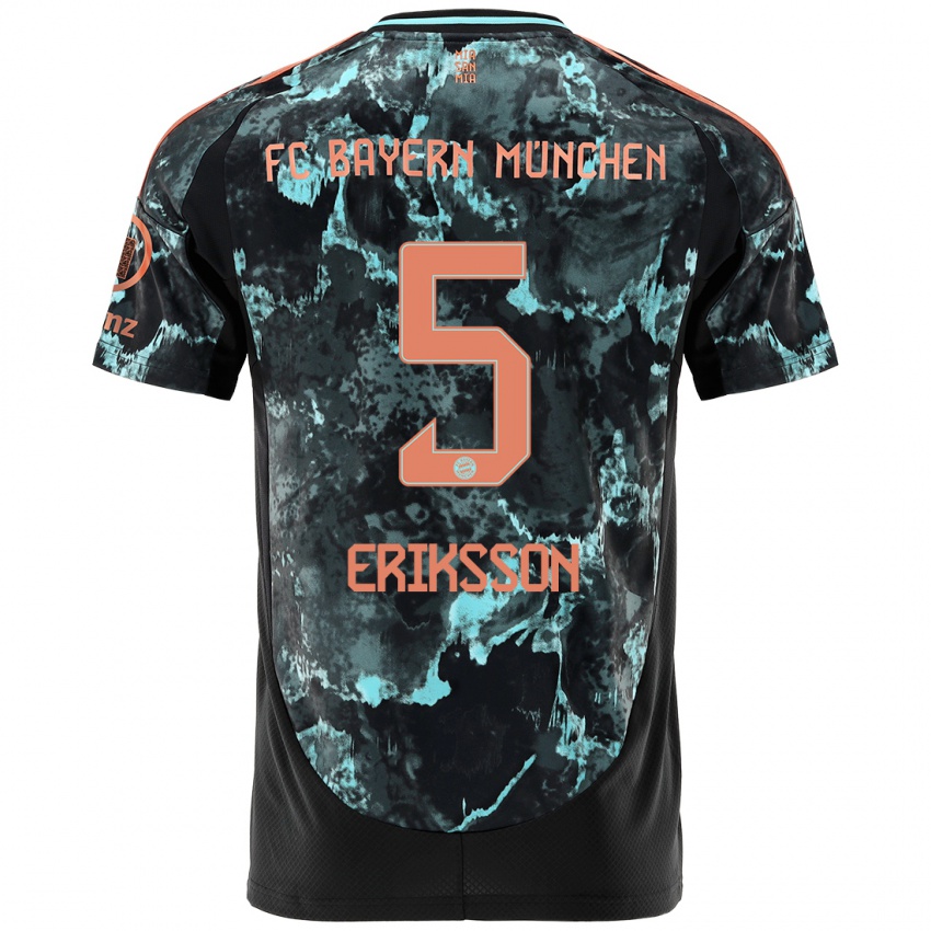 Hombre Camiseta Magdalena Eriksson #5 Negro 2ª Equipación 2024/25 La Camisa Perú