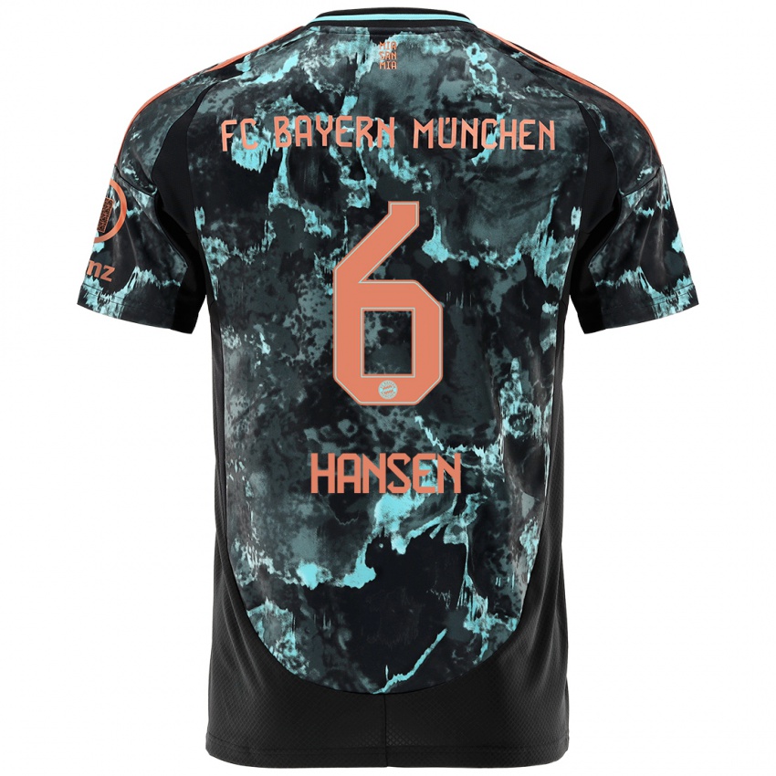 Hombre Camiseta Tuva Hansen #6 Negro 2ª Equipación 2024/25 La Camisa Perú