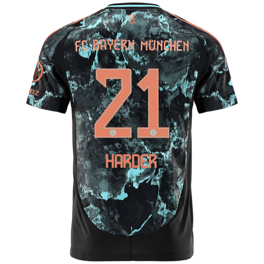 Hombre Camiseta Pernille Harder #21 Negro 2ª Equipación 2024/25 La Camisa Perú