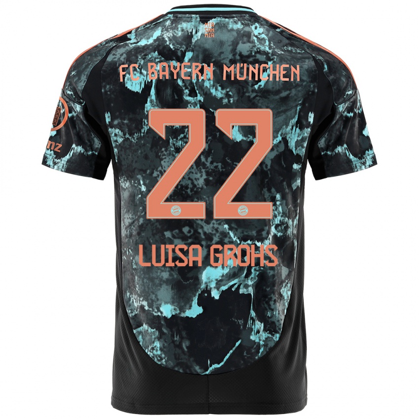 Hombre Camiseta Maria Luisa Grohs #22 Negro 2ª Equipación 2024/25 La Camisa Perú