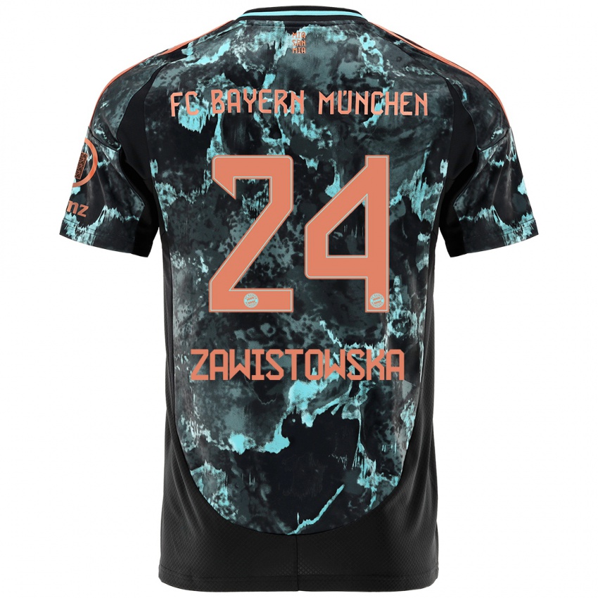 Hombre Camiseta Weronika Zawistowska #24 Negro 2ª Equipación 2024/25 La Camisa Perú