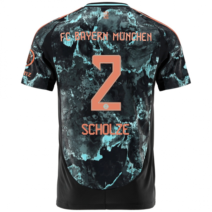 Hombre Camiseta Max Scholze #2 Negro 2ª Equipación 2024/25 La Camisa Perú