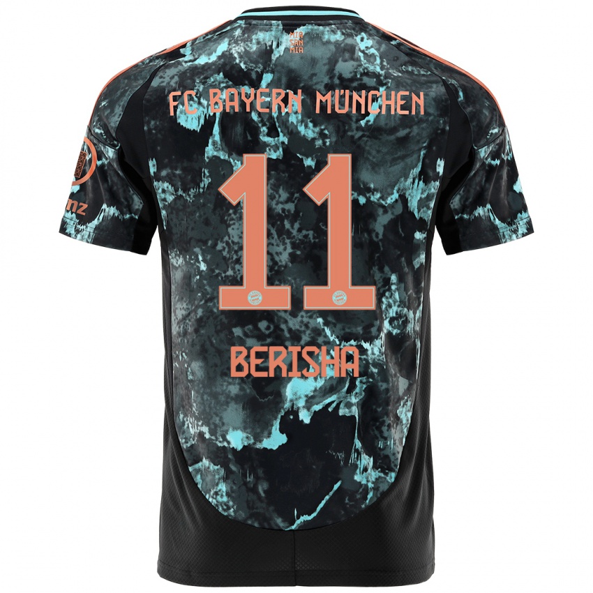 Hombre Camiseta Dion Berisha #11 Negro 2ª Equipación 2024/25 La Camisa Perú