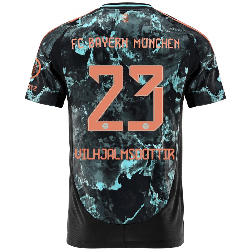 Hombre Camiseta Karolina Lea Vilhjalmsdottir #23 Negro 2ª Equipación 2024/25 La Camisa Perú