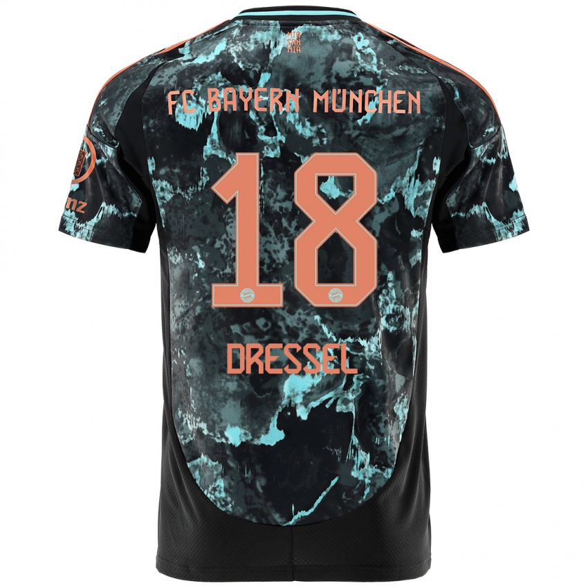 Hombre Camiseta Timon Dressel #18 Negro 2ª Equipación 2024/25 La Camisa Perú