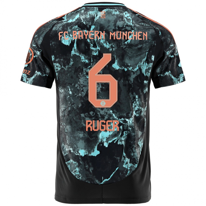 Hombre Camiseta Kurt Ruger #6 Negro 2ª Equipación 2024/25 La Camisa Perú