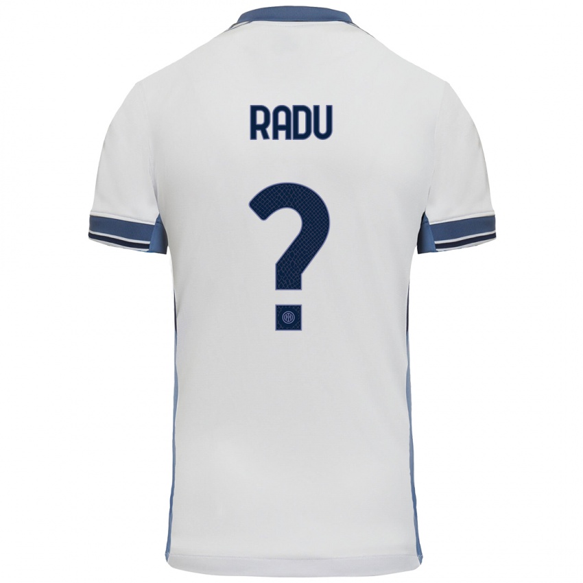 Hombre Camiseta Andrei Radu #0 Blanco Gris 2ª Equipación 2024/25 La Camisa Perú